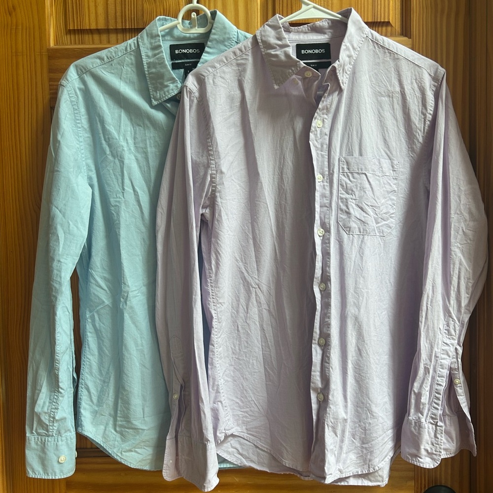 Bonobos BUNDLE! Light Blue and Lavender Button Down Shirts